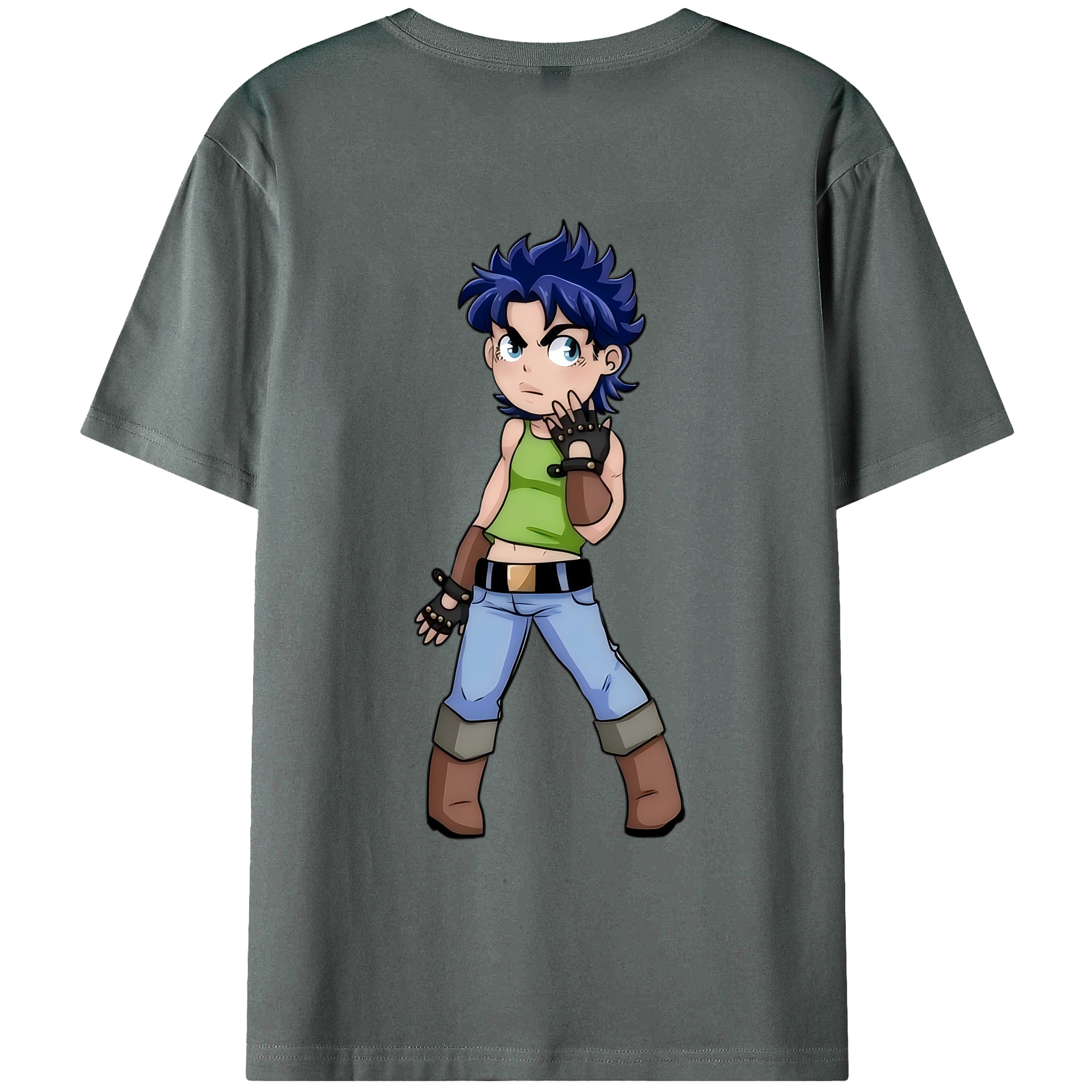 （画像用） ジョジョの奇妙な冒険 広瀨康一 JoJo's Bizarre Adventure Hirose Koichi 綿100％ メンズ半袖Tシャツ（バックプリント） 通気性